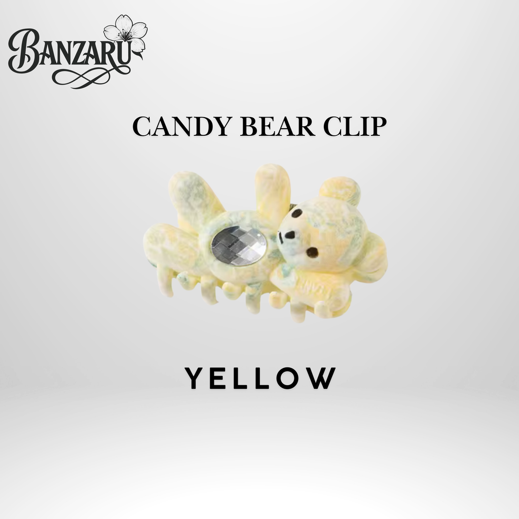 Candy Bear Clip – Geflockte Haarklammer