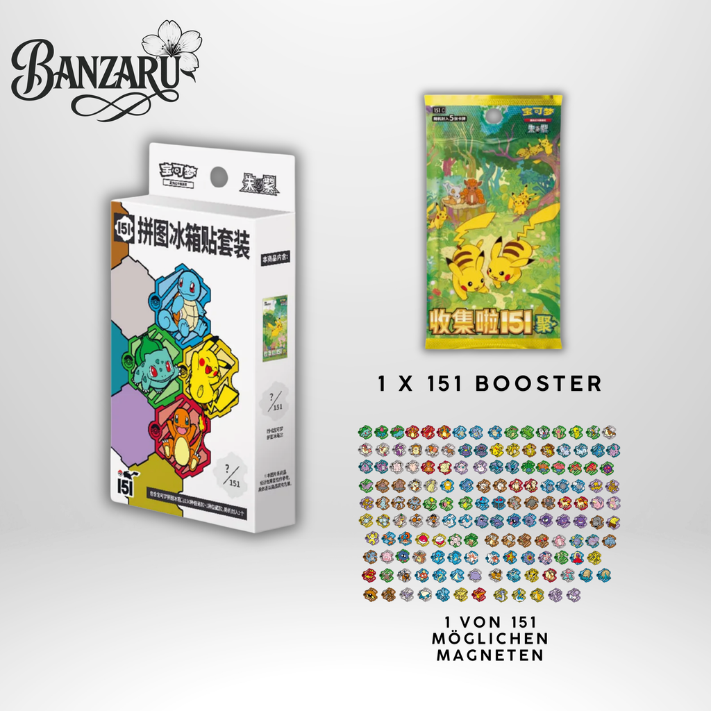 Pokémon Collect 151 Puzzle Fridge Magnet Set (CHN)