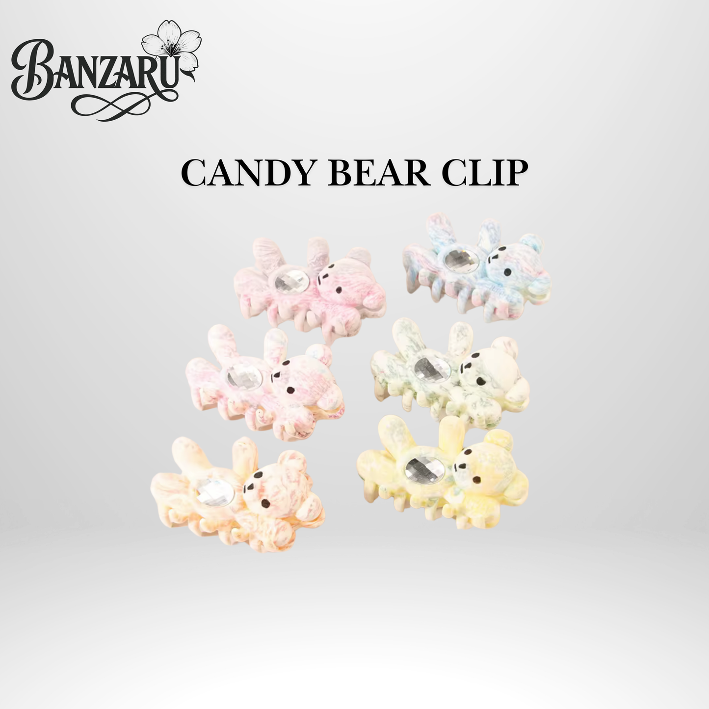 Candy Bear Clip – Geflockte Haarklammer