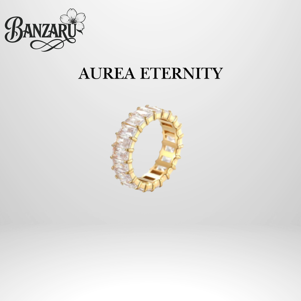 Aurea Eternity – Eternity-Ring aus hochwertigem Edelstahl mit Zirkon 18k vergoldet