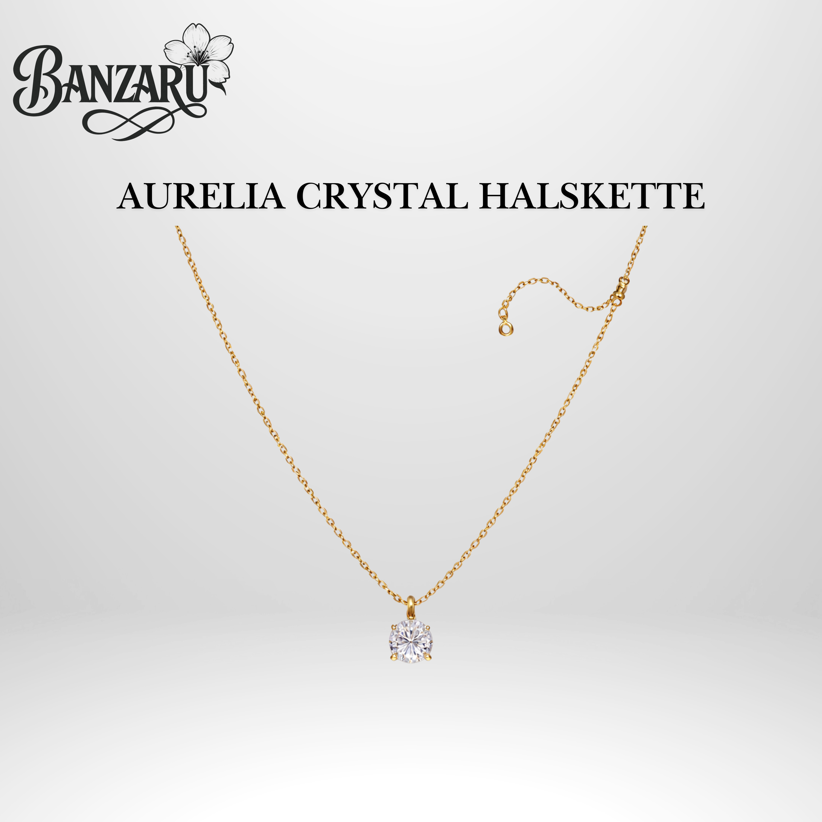 Aurelia Crystal Halskette – Edelstahl & 18K Vergoldung
