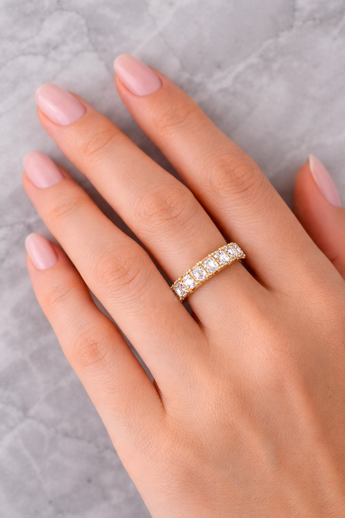 Aurea Eternity – Eternity-Ring aus hochwertigem Edelstahl mit Zirkon 18k vergoldet