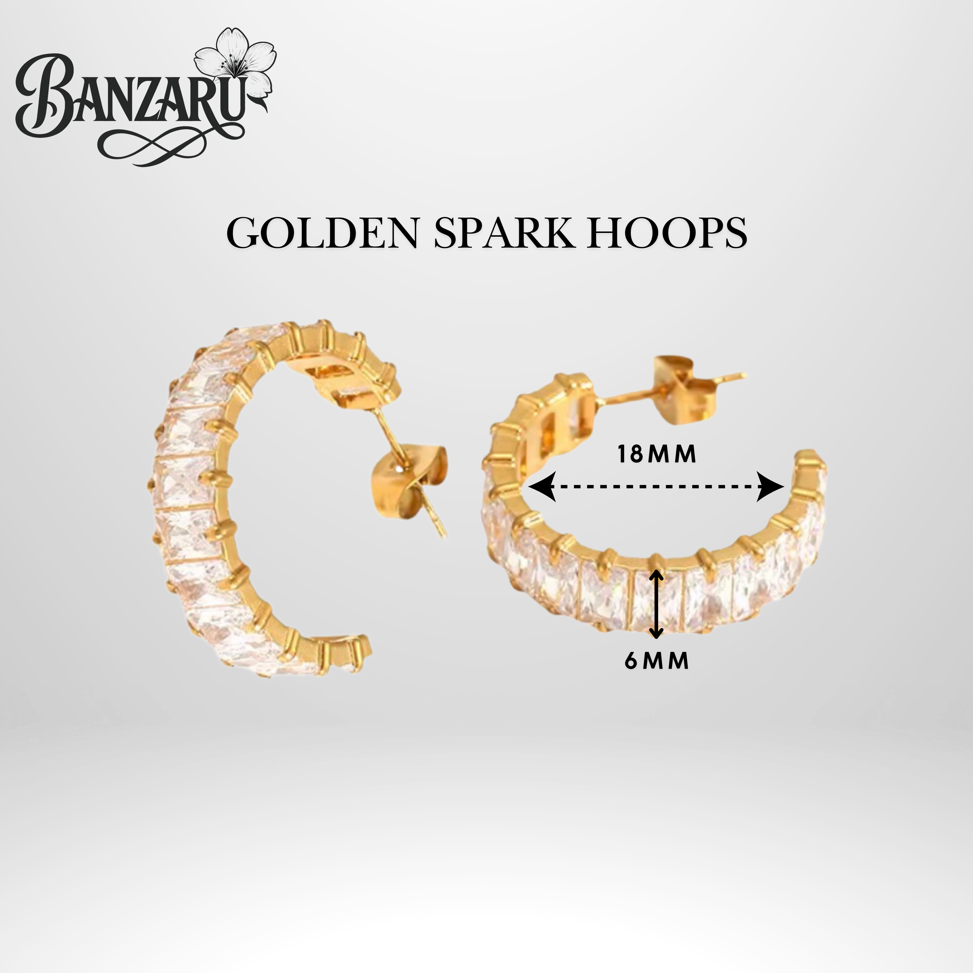 Golden Spark Hoops Edelstahl - 18k vergoldet