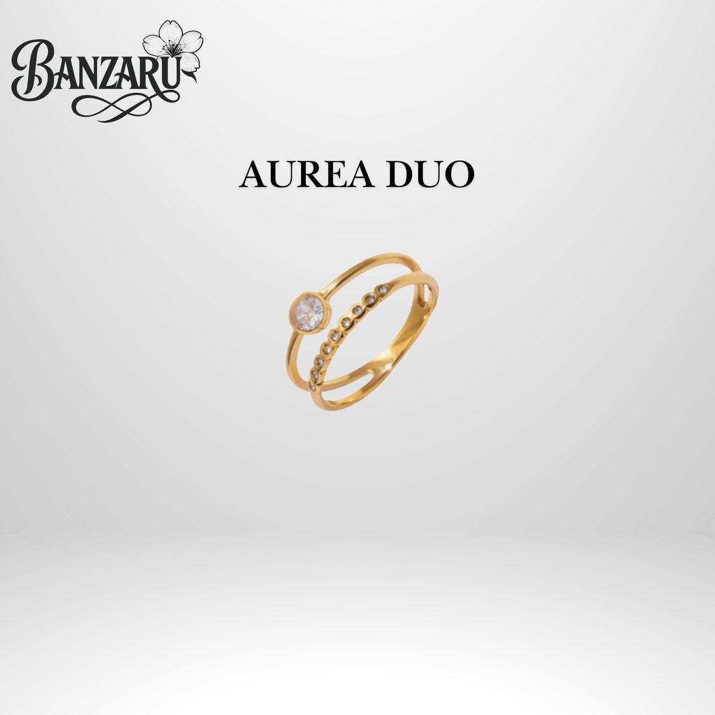 Aurea Duo – Eleganter Ring aus hochwertigem Edelstahl 18k vergoldet