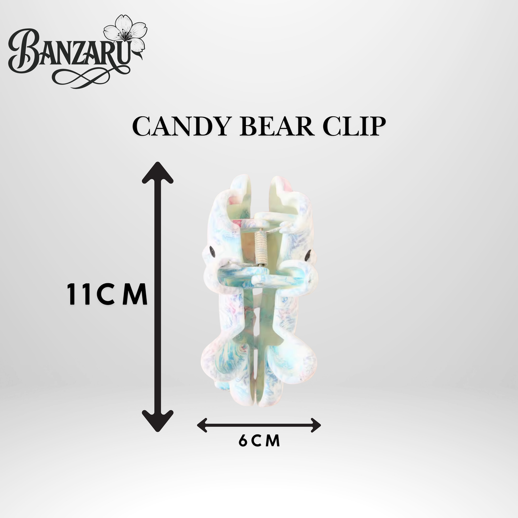 Candy Bear Clip – Geflockte Haarklammer