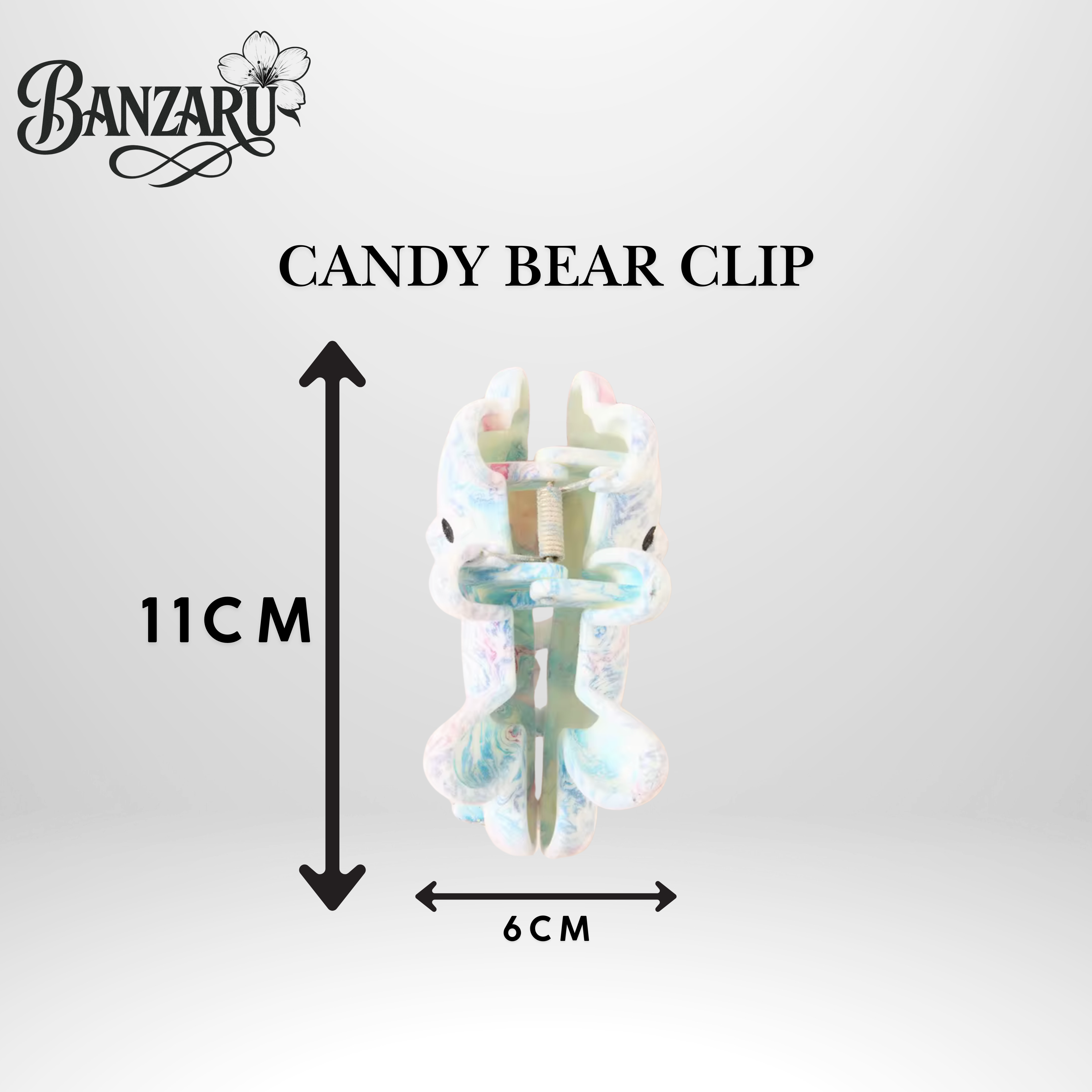 Candy Bear Clip – Geflockte Haarklammer