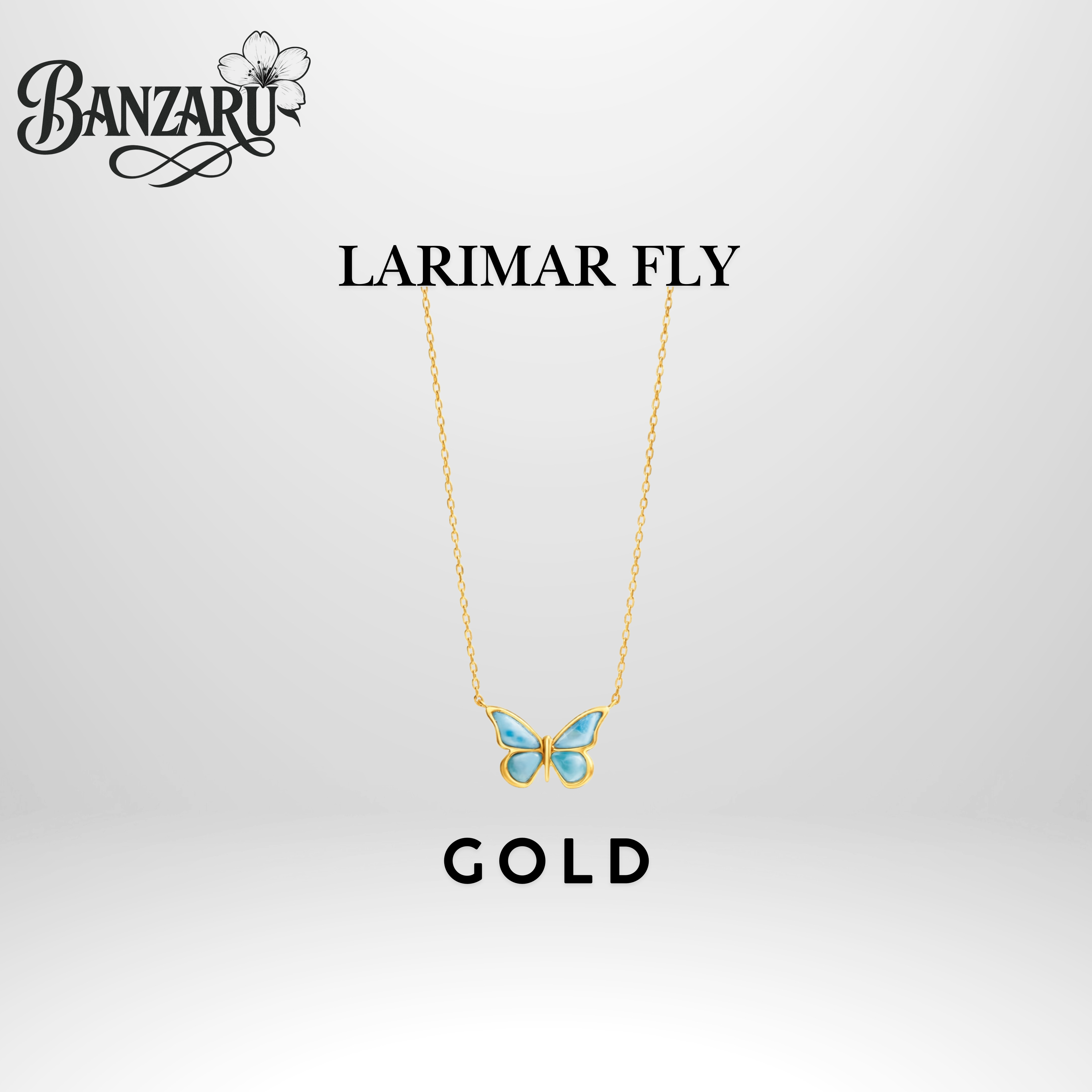 Larimar Kette – Herz & Schmetterling