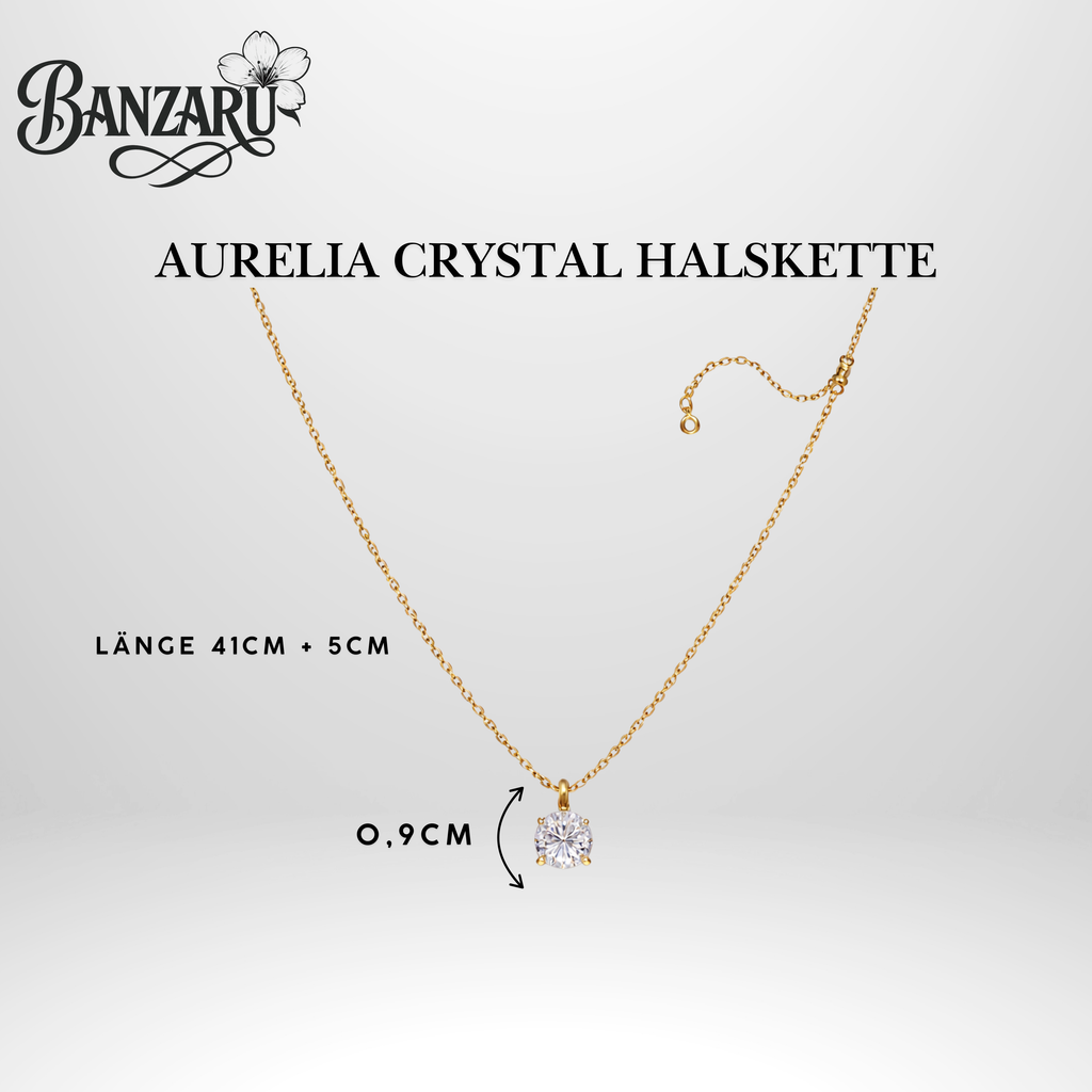 Aurelia Crystal Halskette – Edelstahl & 18K Vergoldung