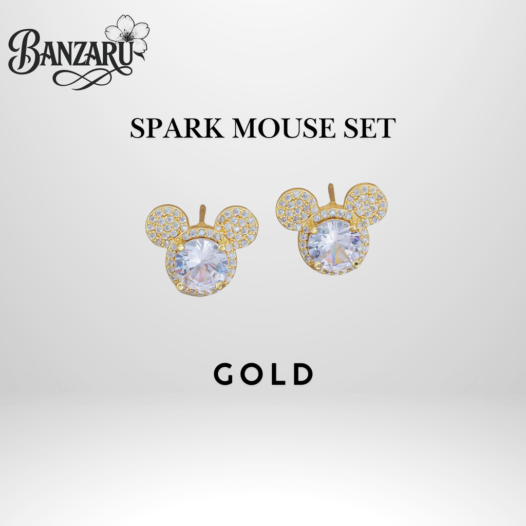 Spark Mouse Set – Halskette & Ohrringe aus Edelstahl