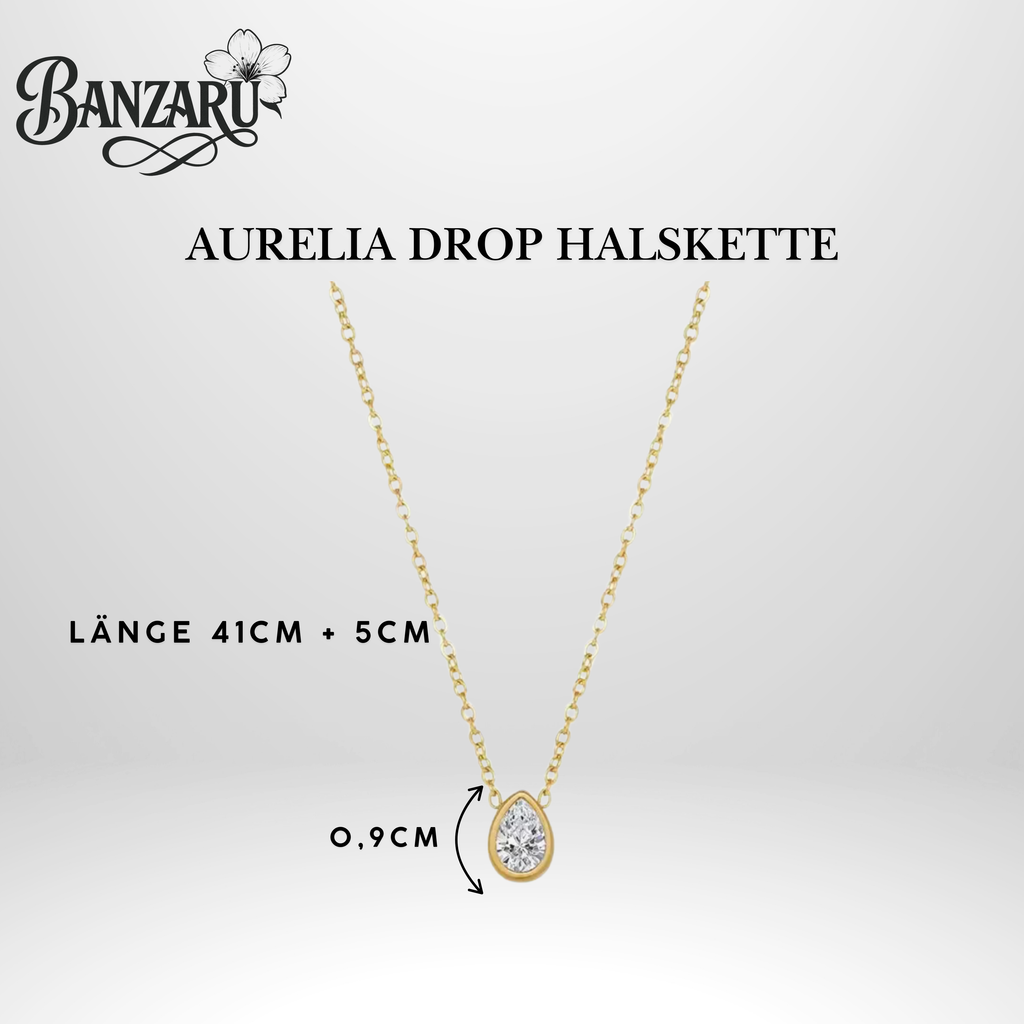 Aurelia Drop Halskette – Edelstahl & 18K Vergoldung