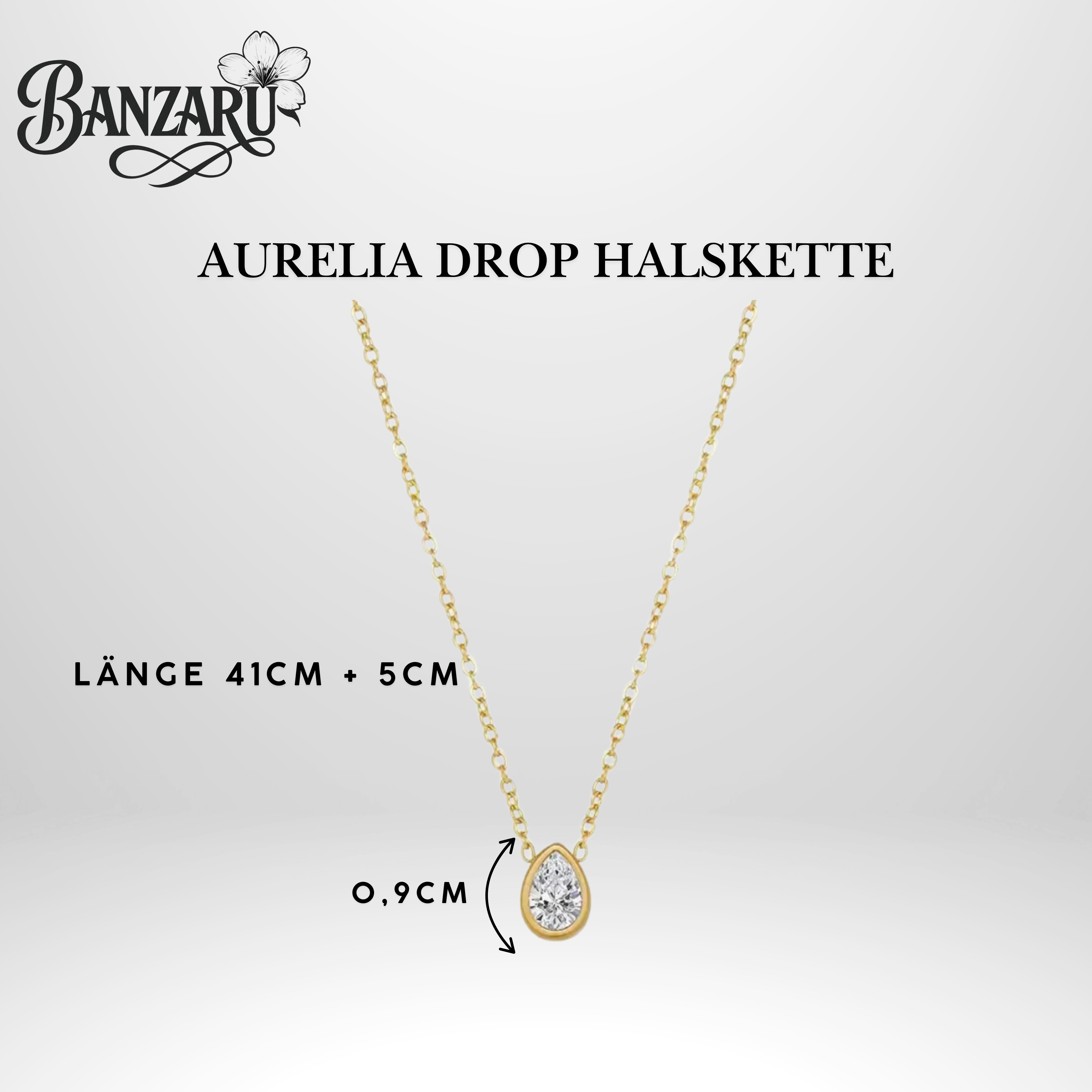 Aurelia Drop Halskette – Edelstahl & 18K Vergoldung