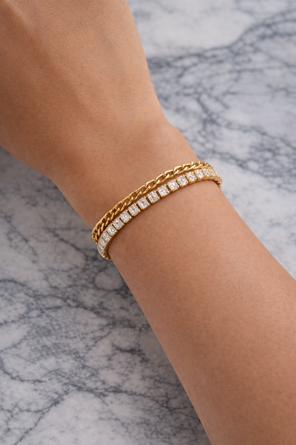 Royal Shine Armband – Edelstahl & 18K Vergoldung