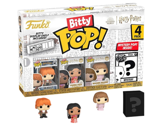 Funko Bitty Pop! Harry Potter – Ron Weasley 4er-Pack mit Überraschungsfigur (Ron, Padma Patil, Madame Maxime)