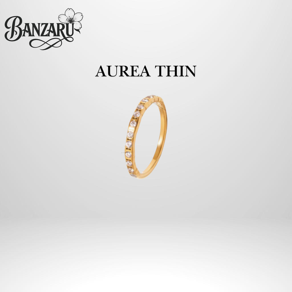 Aurea Thin – Filigraner Ring aus hochwertigem Edelstahl 18k vergoldet