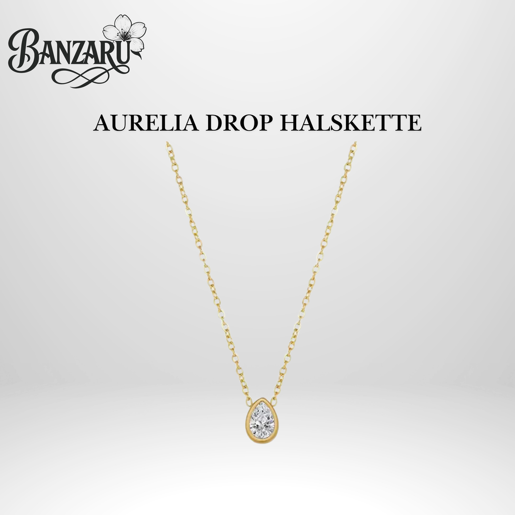 Aurelia Drop Halskette – Edelstahl & 18K Vergoldung
