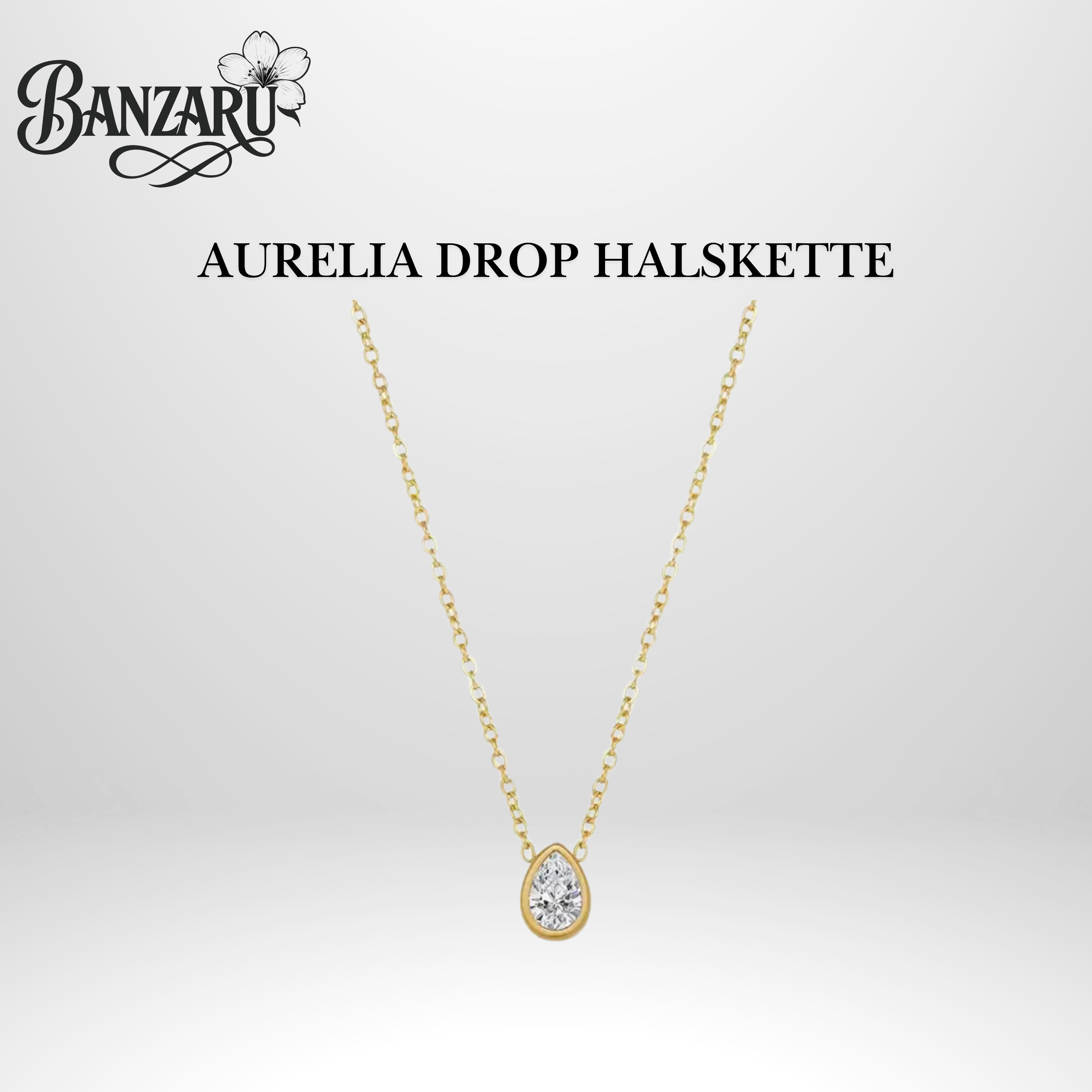 Aurelia Drop Halskette – Edelstahl & 18K Vergoldung