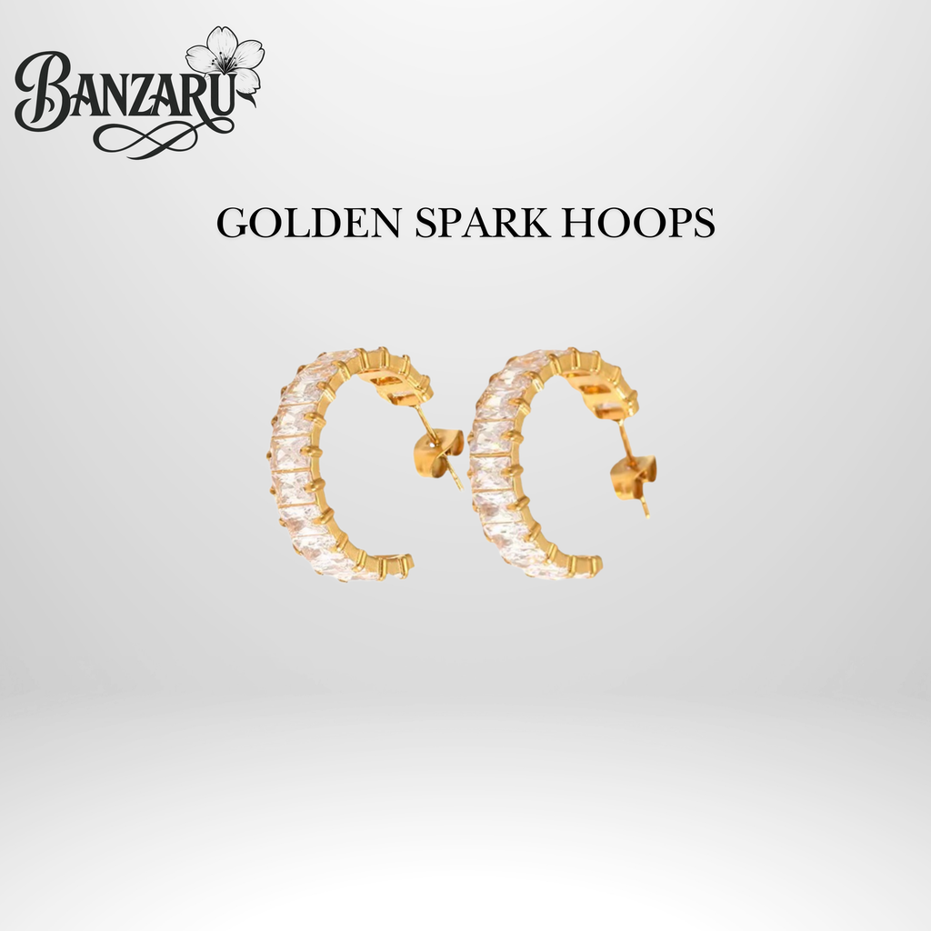 Golden Spark Hoops Edelstahl - 18k vergoldet