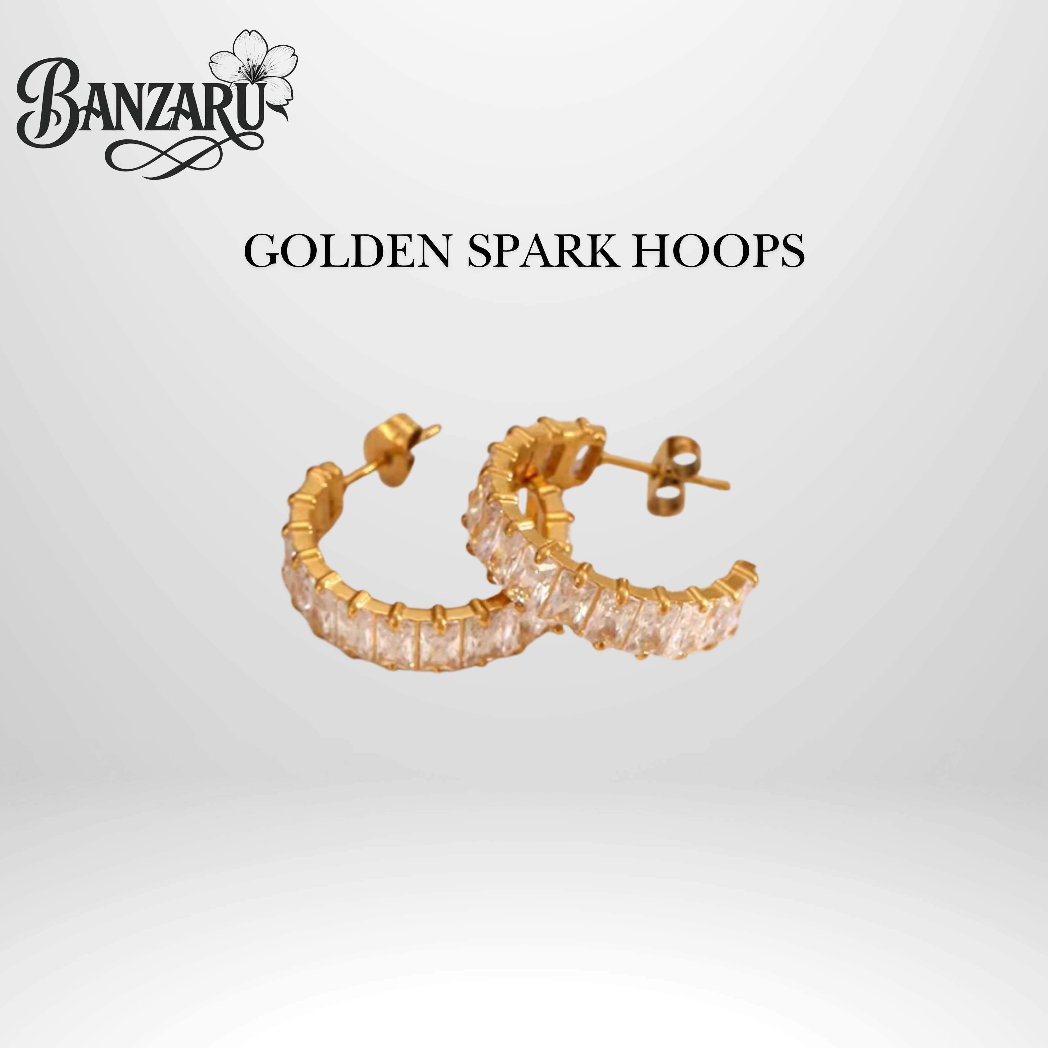 Golden Spark Hoops Edelstahl - 18k vergoldet