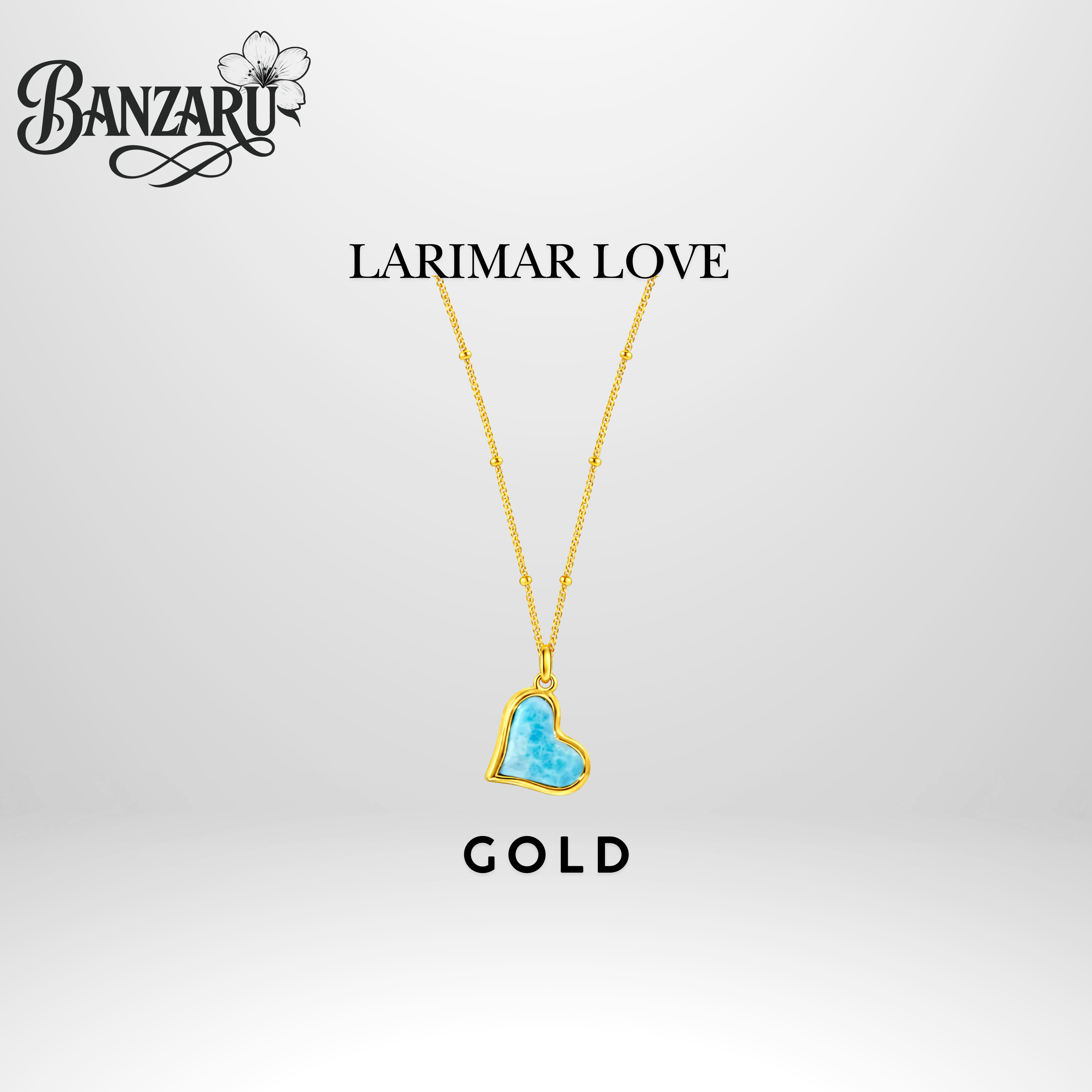 Larimar Kette – Herz & Schmetterling