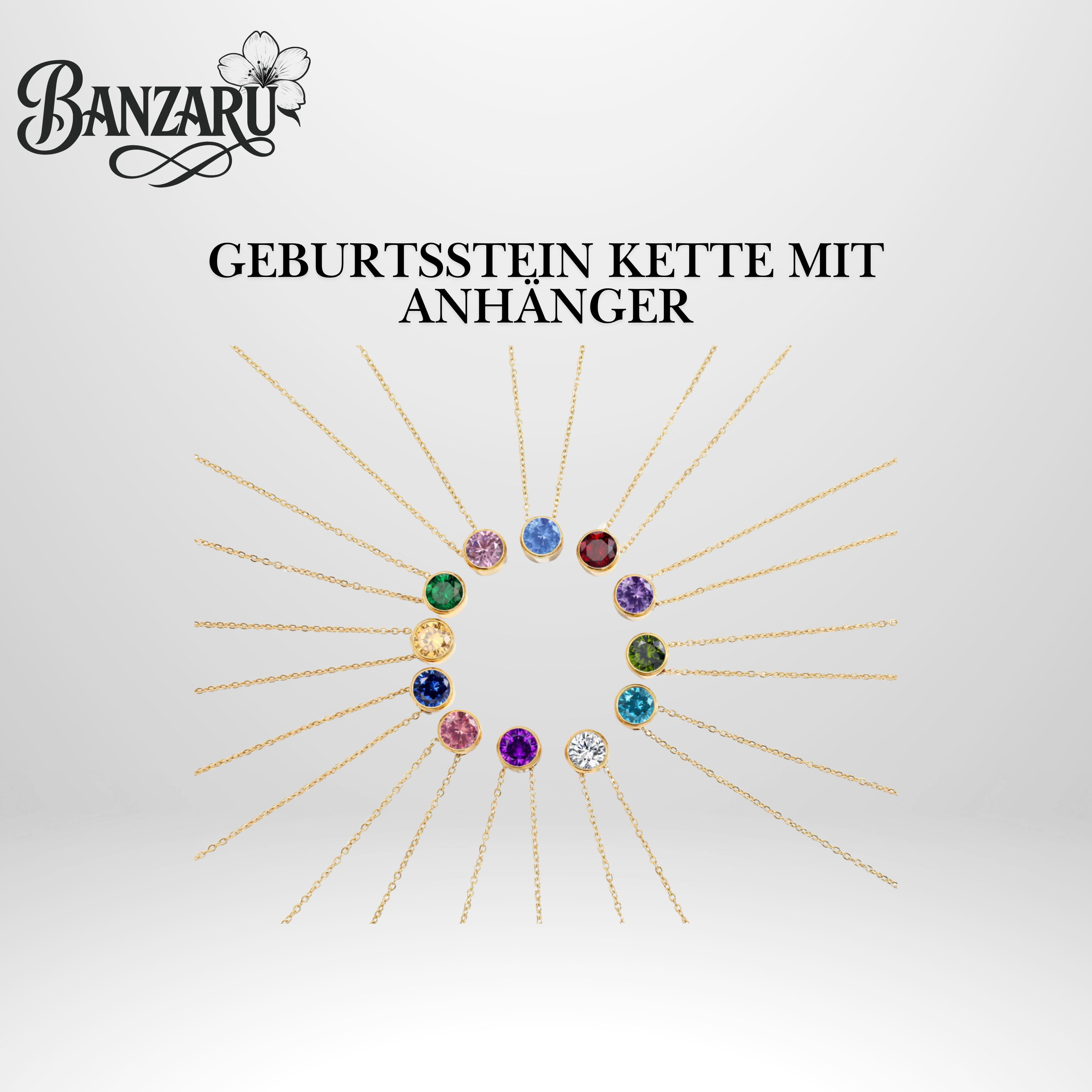 Geburtsstein-Halskette – Dein Monat, Deine Farbe
