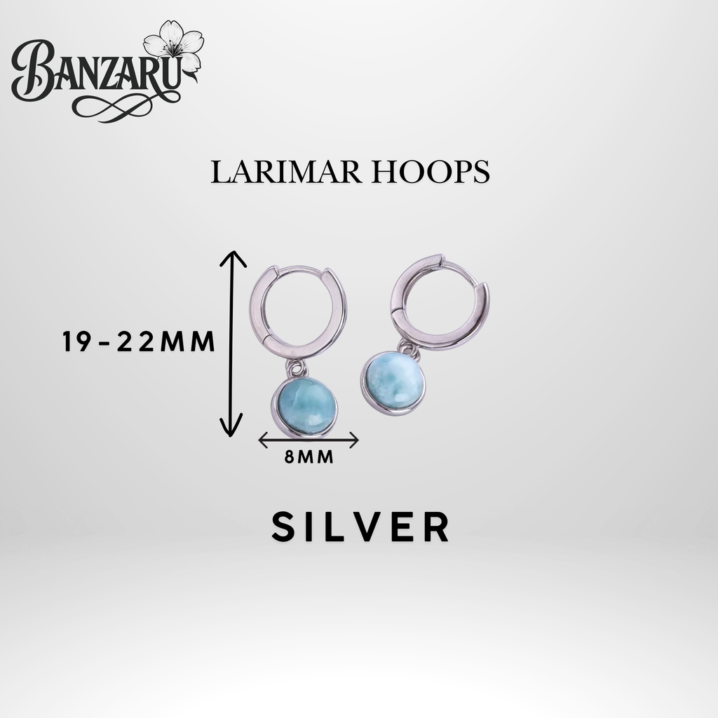 Larimar Hoops - 925 Silber und 18k vergoldet