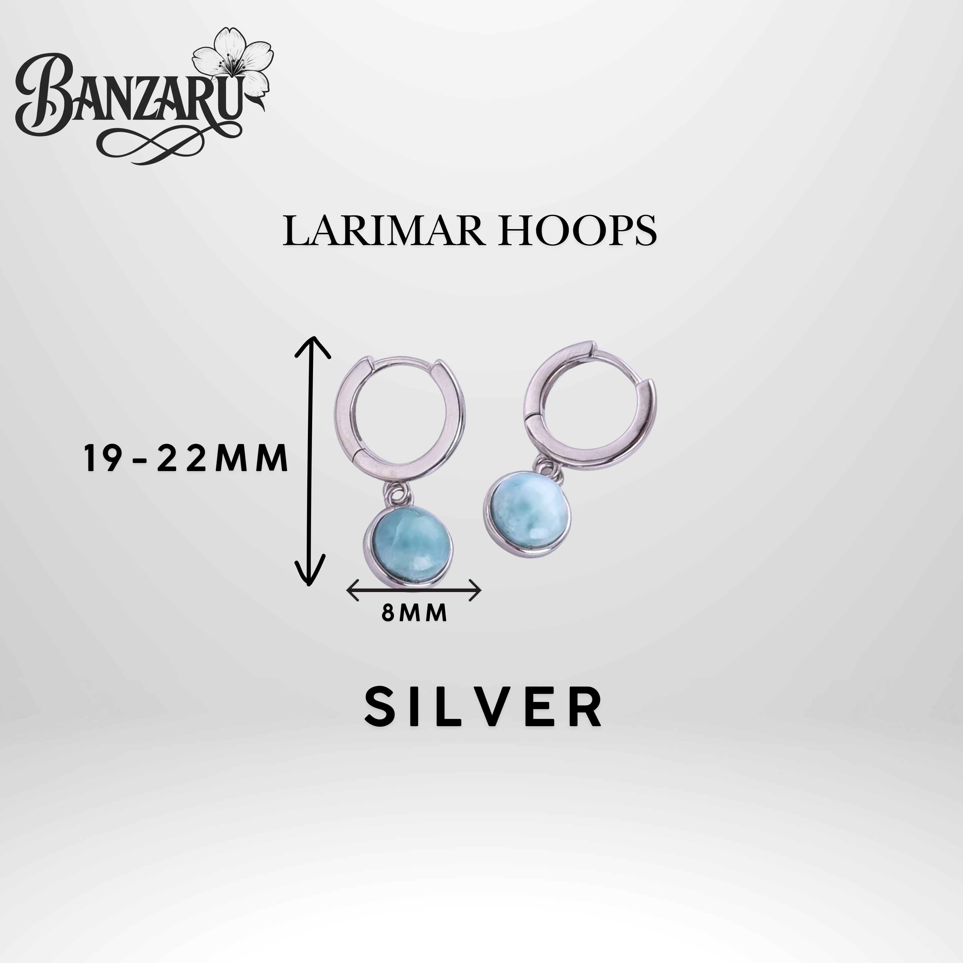 Larimar Hoops - 925 Silber und 18k vergoldet