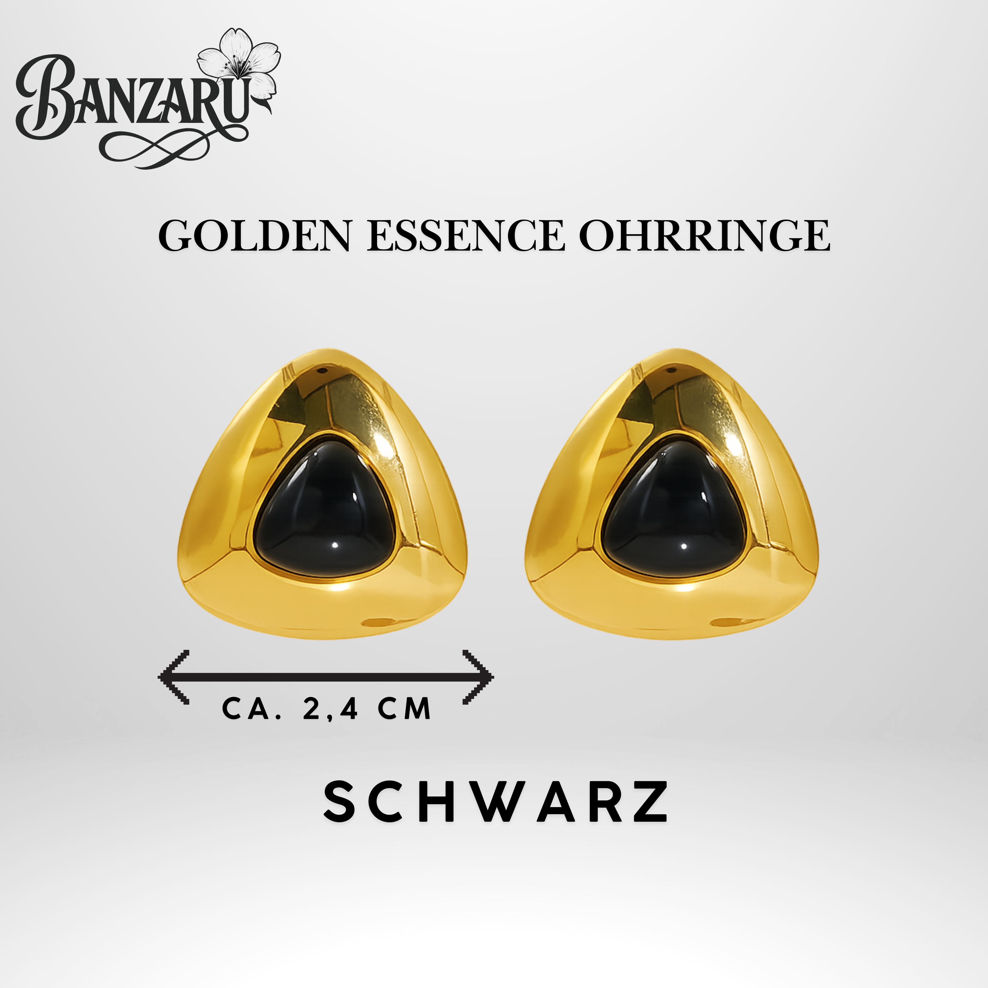 Golden Essence Ohrringe Edelstahl - 18k vergoldet mit Resin Inlay