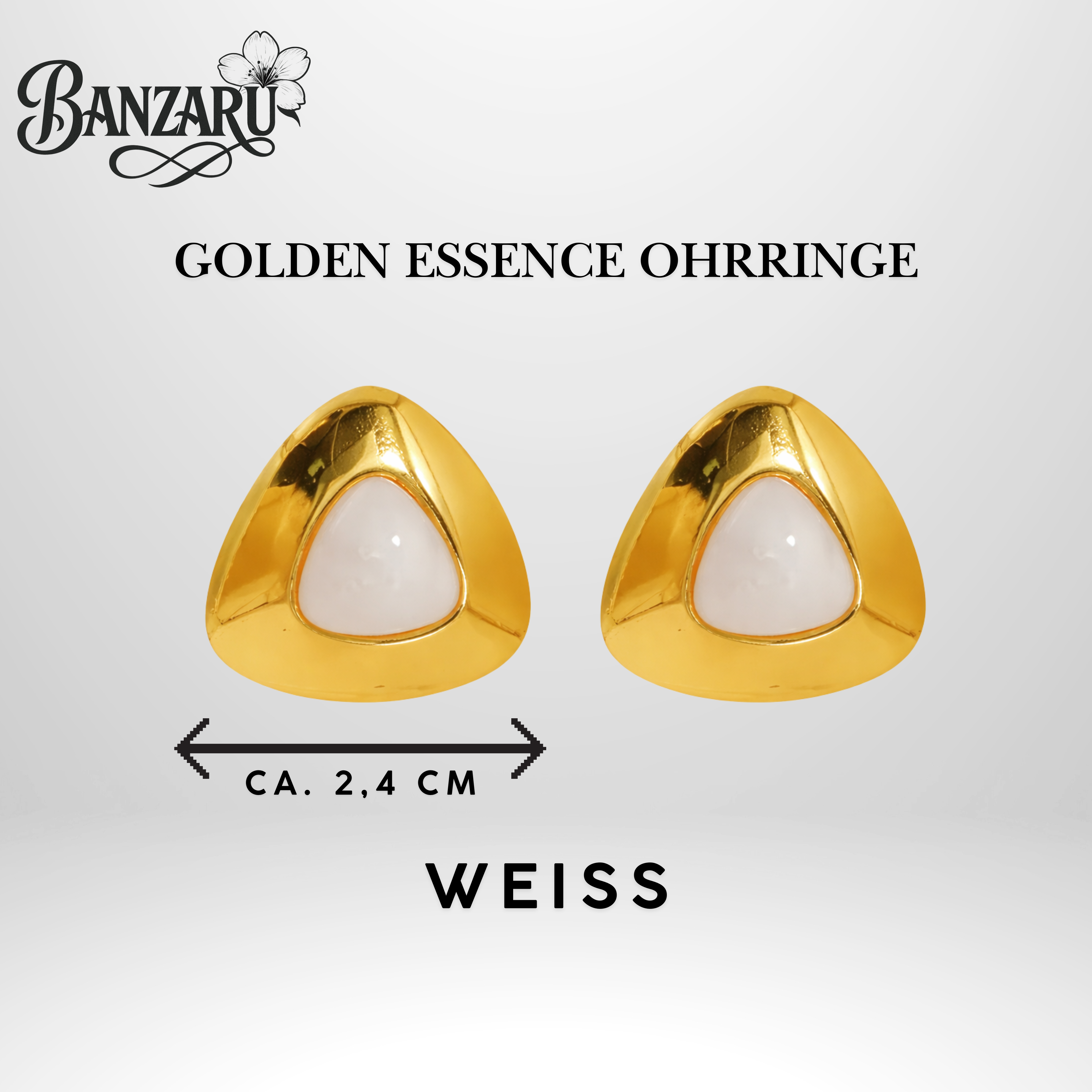 Golden Essence Ohrringe Edelstahl - 18k vergoldet mit Resin Inlay