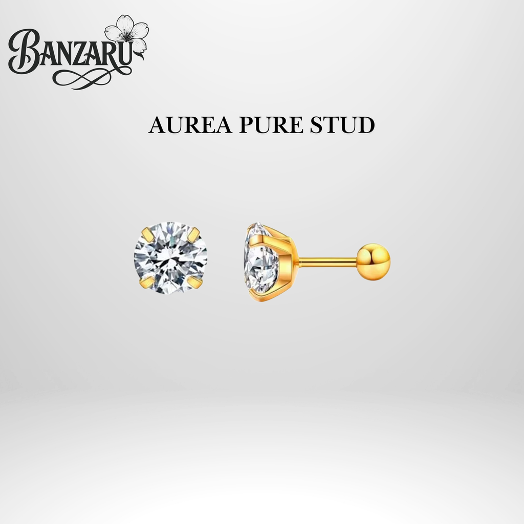 Aurel Pure Stud Edelstahl - 18k vergoldet
