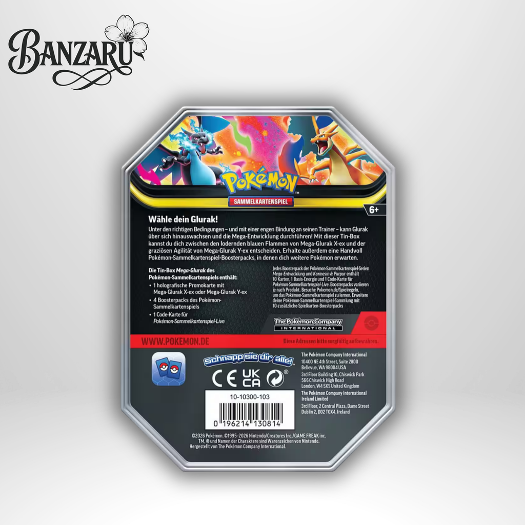 Pokemon Sammelkarte Tin Box Mega-Glurak Y