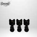 Produktbeschreibung – Black Obsidian & Marble Jade Katzen (ca. 10 cm)