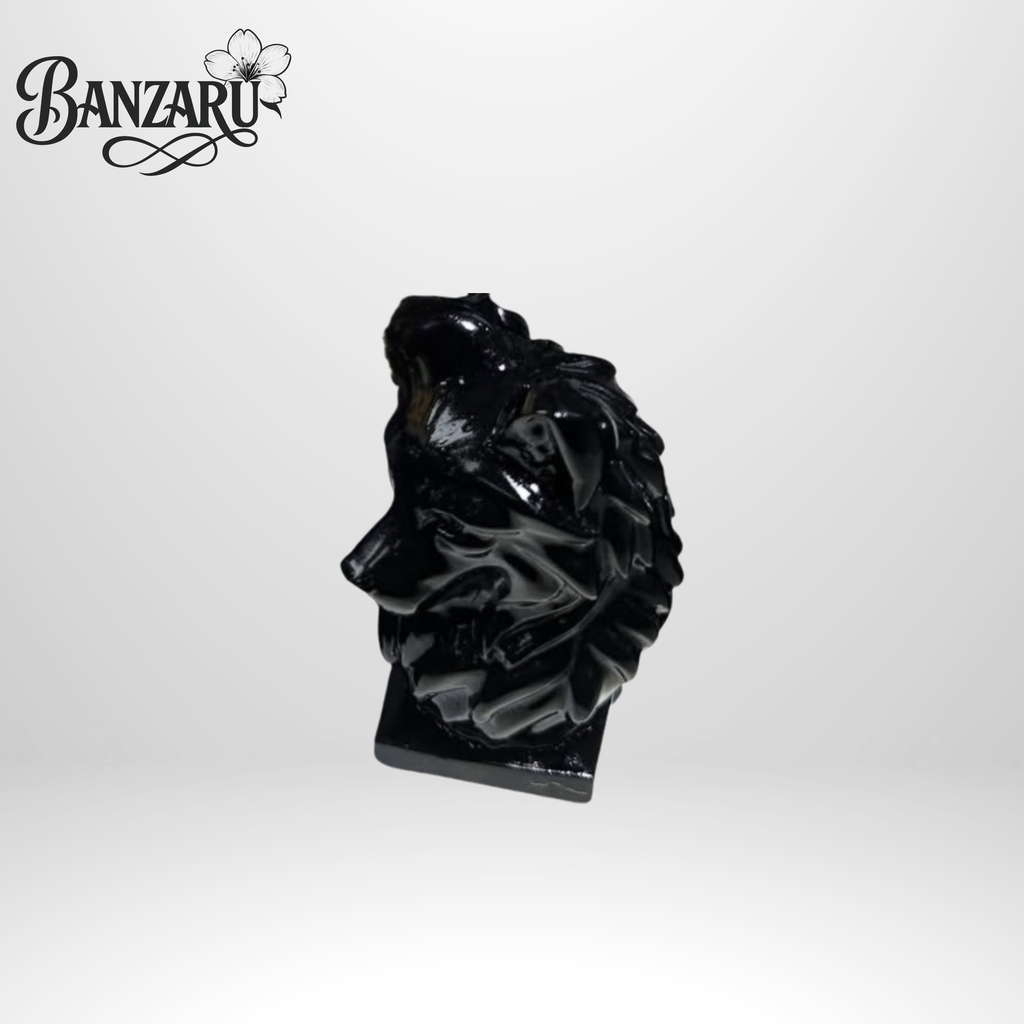 Schwarzer Obsidian Wolfskopf